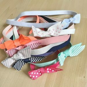 Colorful Striped Polka Dot Stretchy Elastic Headbands Hair Accessories Bow